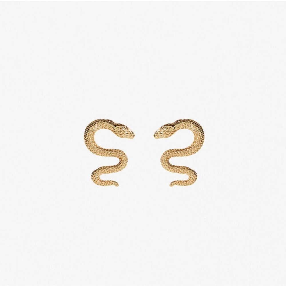 Ana Luisa Gold Snake Boa Earrings NEW
